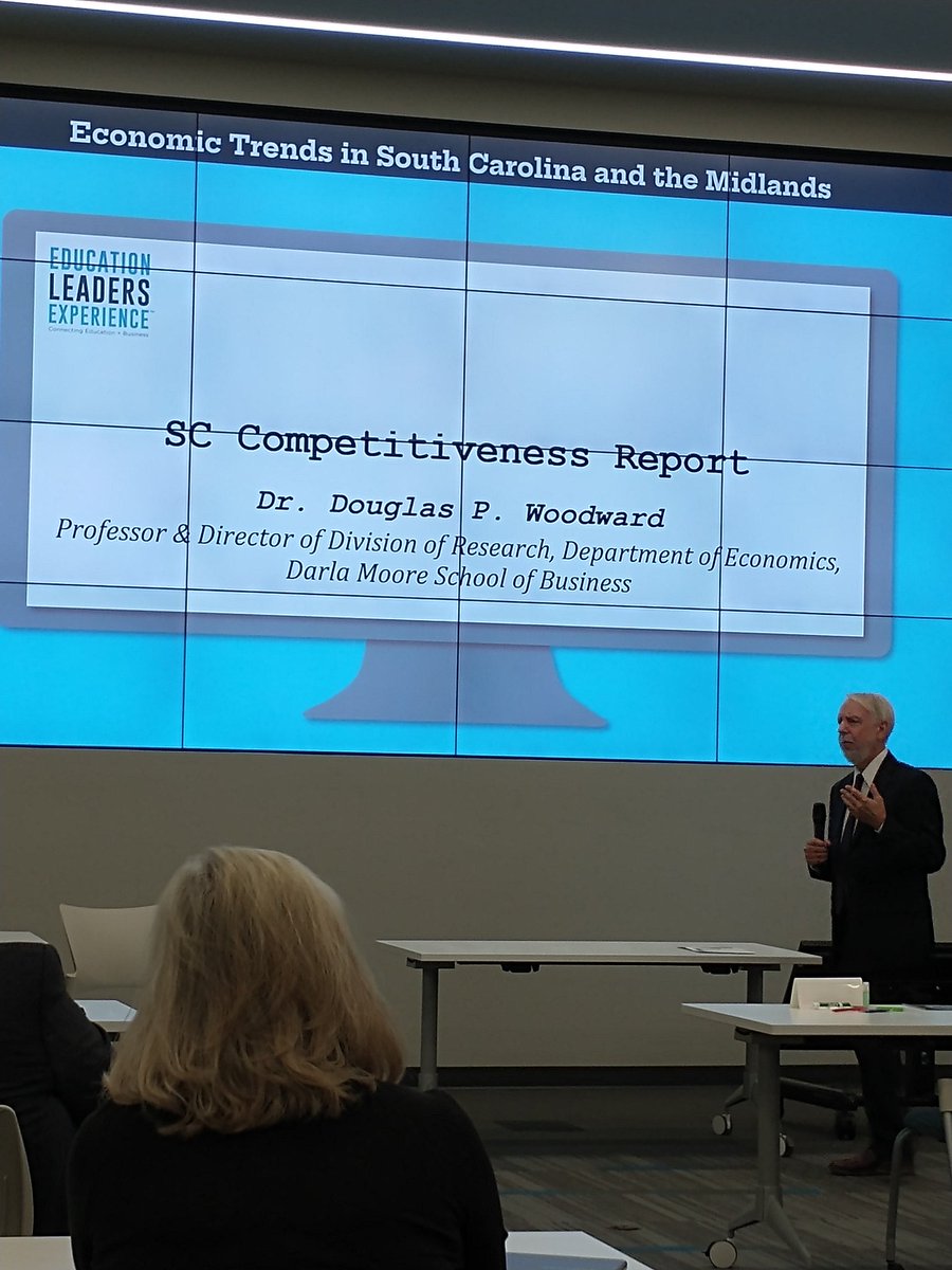 Dr. Woodward is sharing how the economy of the Midlands of SC compares to other metropolitan areas #ELESC #NoGreataThanZeta