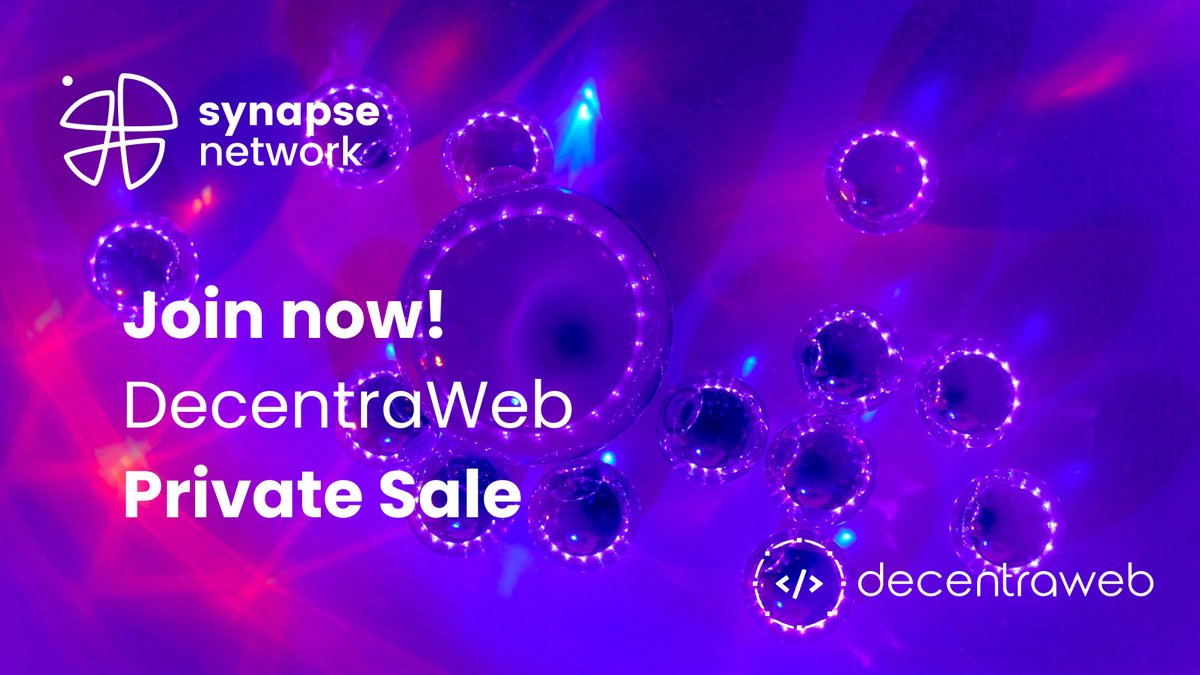 Synapse Network (@synapsenetwork_) on Twitter photo 🎉 From now on you can win <a href="/decentra_web/">Decentraweb ﹤⁄﹥</a> Private Sale extra spot by filling up the Gleam competition.
📊 It doesn't matter if you're $SNP staker or not, still you can win an extra spot in the Gleam competition!
🔗 gleam.io/hN0p7/synapse-… 🔗 🎉 From now on you can win <a href="/decentra_web/">Decentraweb ﹤⁄﹥</a> Private Sale extra spot by filling up the Gleam competition.
📊 It doesn't matter if you're $SNP staker or not, still you can win an extra spot in the Gleam competition!
🔗 gleam.io/hN0p7/synapse-… 🔗