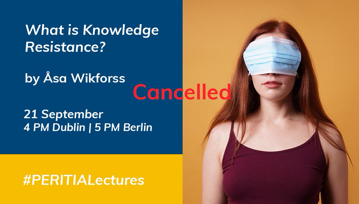 PERITIAnews's tweet image. We are sorry to inform that today’s lecture with Åsa Wikforss had to be cancelled due to sudden and unforeseen personal reasons. 

We apologize for the inconvenience and will inform you about the new date as soon as it has been established.

#PERITIAlectures