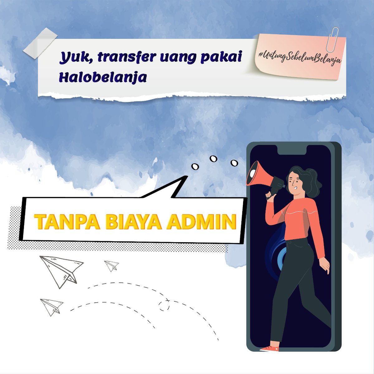 halobelanja_id's tweet photo. Halo teman belanja… pernah terpikirkan berapa biaya admin yang harus kamu keluarkan hanya untuk transfer? Di aplikasi Halobelanja kamu gak usah mikirin biaya admin karena BEBAS BIAYA!!! Yuk download aplikasi dan daftar sekarang juga. Tag 5 temenmu yang belum tau #halobelanja https://t.co/Zf5kCoFbSp