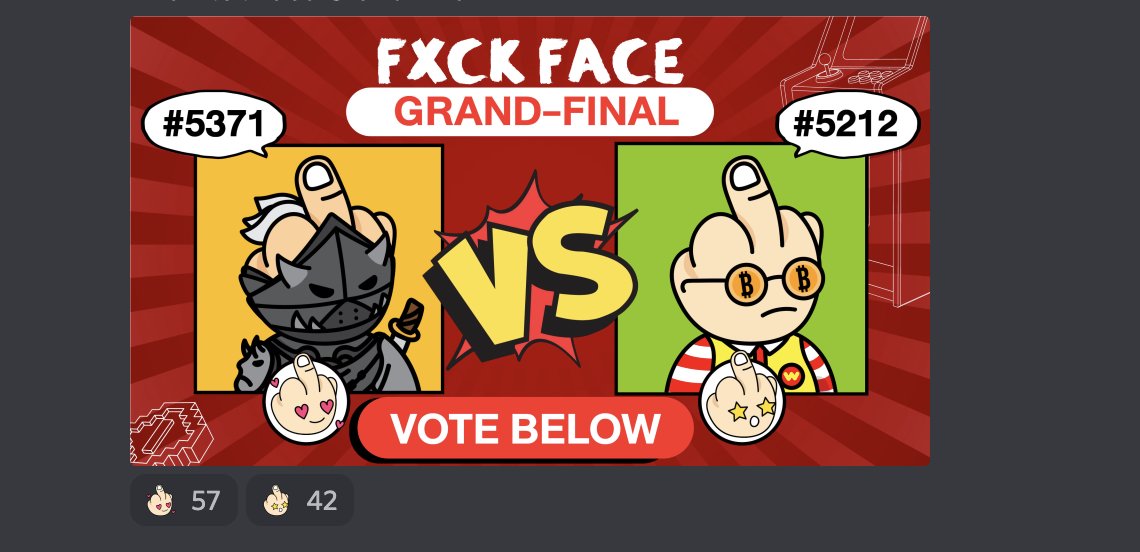 _Fxck_Face_'s tweet photo. Make sure to tune in and vote for the final Fxck face off!
Ninja VS Bitcoin McDonalds!
.
Join the discord to vote, by voting there is a chance you win a Fxck Face!
https://t.co/O8A5FJcPfd
.
#Fxckface #fxckfacefo #nft #NFTcommunity #NFTcollector #opensea
#cryptoart #cryptoartist https://t.co/qAG0vLIM8O