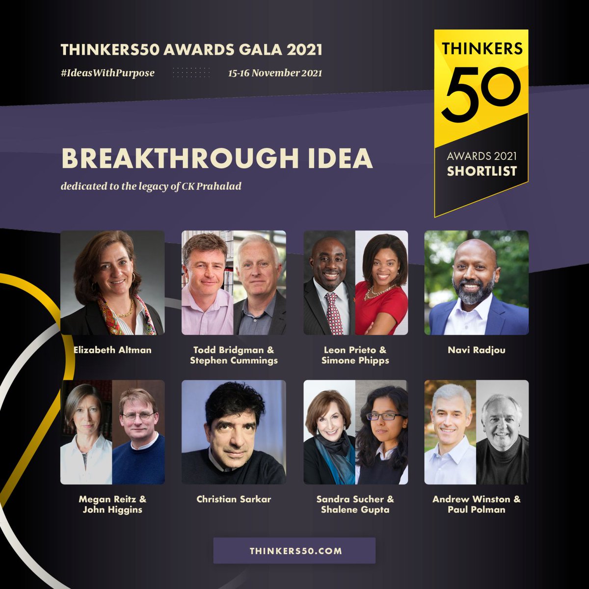 WhartonBC's tweet photo. Absolutely delighted to see @MeganReitz1 and John Higgins on the #Thinkers50shortlist for the ‘Breakthrough Idea Award’. We are proud to be partners with them here at WBC and offer them our warm congratulations! #culture #leadership #speakers #thinkers50 #breakthroughidea https://t.co/hkDsVjSjxM