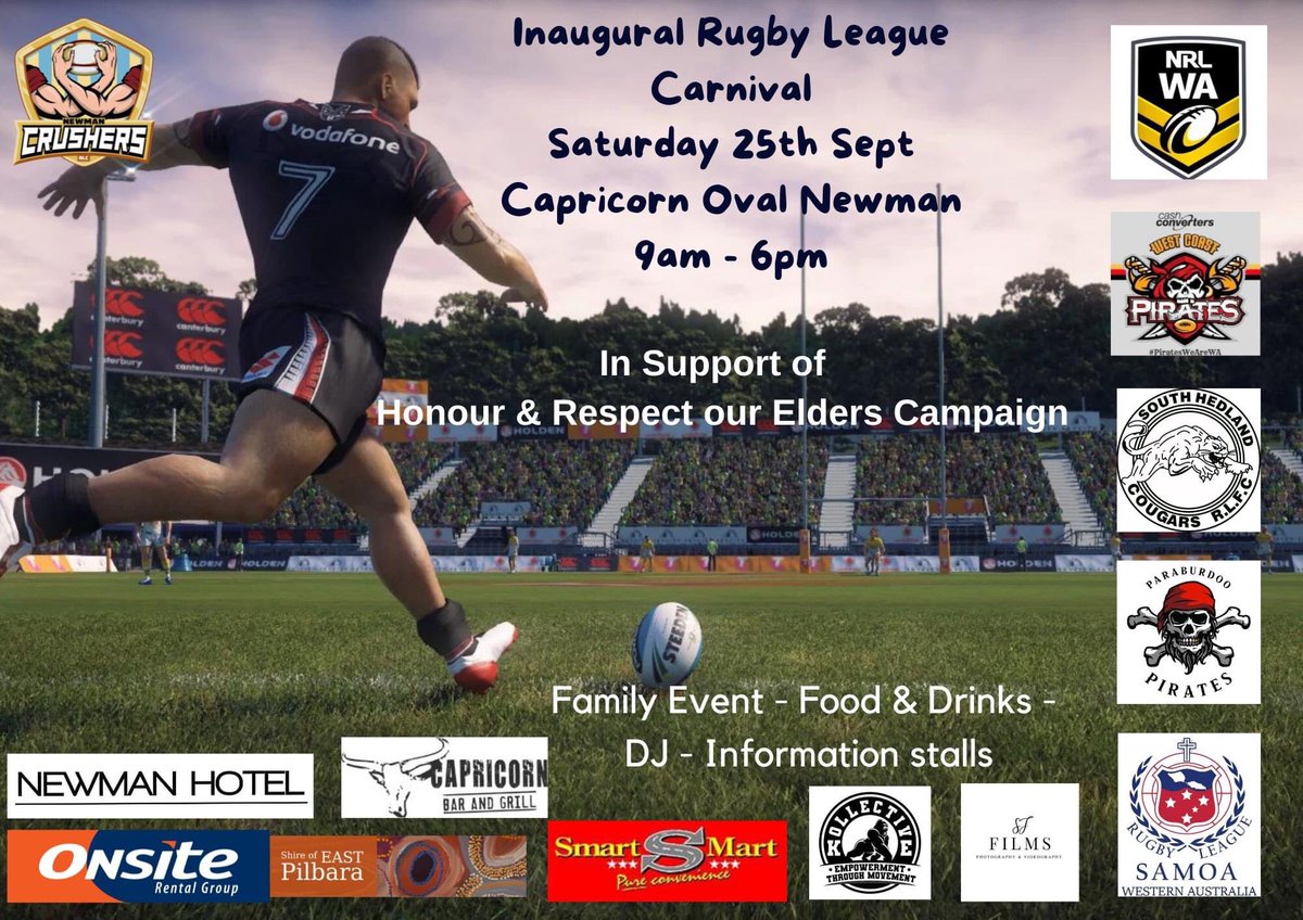 The <a href="/cashconverters/">Cash Converters Help Desk</a> Pirates under 19’s are looking forward to supporting and participating in this Special Event on Saturday 
Hosted by Newman Crushers RLC
#stopelderabuse