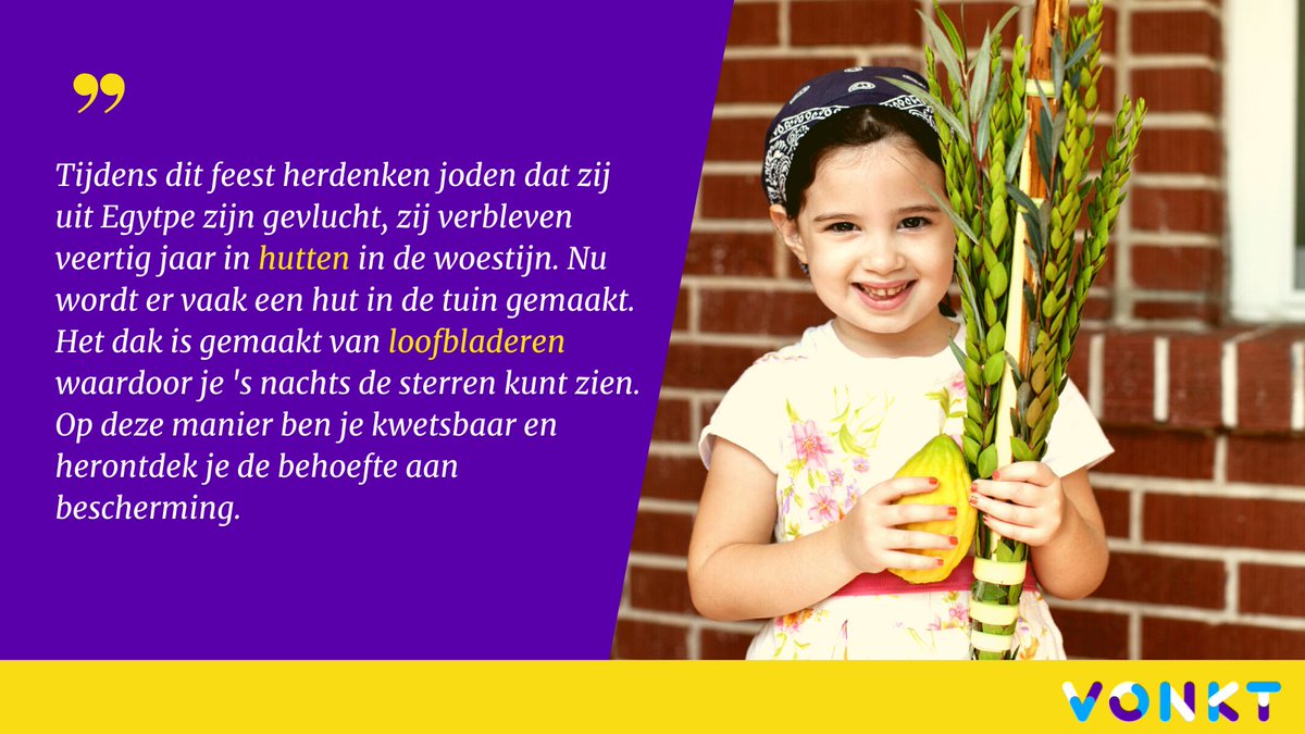Vandaag vieren joden over de hele wereld #soekot. Tijdens dit feest herdenken zij het veertig jaar durende verblijf in hutten in de woestijn. Meer informatie én lesinspiratie vindt je hier 👉 zinvolleronderwijs.nl/jaarkalender/d…