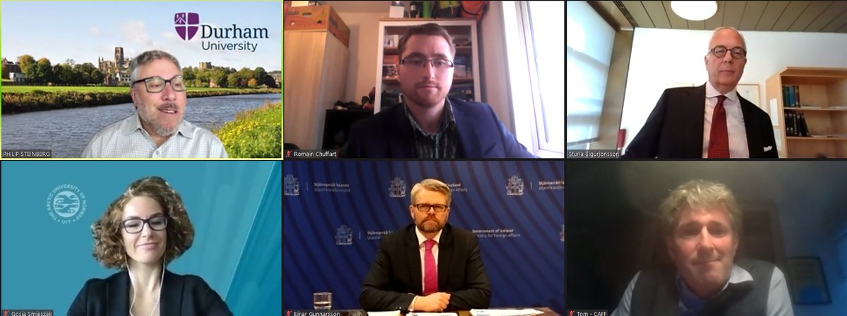 Happy to address the <a href="/durham_uni/">Durham University</a> &amp; <a href="/IcelandinUK/">Iceland in UK 🇮🇸</a> symposium on #ArcticCouncil25 with Amb. <a href="/einar_gunn/">Einar Gunnarsson</a> of <a href="/IcelandArctic/">MFA Iceland Arctic</a> <a href="/ArcticCouncil/">Arctic Council</a>. Great to see how many have joined online - #Arctic clearly as an important topic today as it was 25 years ago