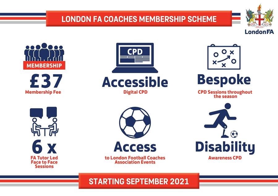 COACH | The London FA Coach Membership scheme for the 2021/22 season is now open! 📣

As part of the membership, you'll be able to access 6 x FA Tutor Led face-to-face sessions, various London Football Coaches Association Events, plus loads more ⚽

▶️ bit.ly/3u5wVqI