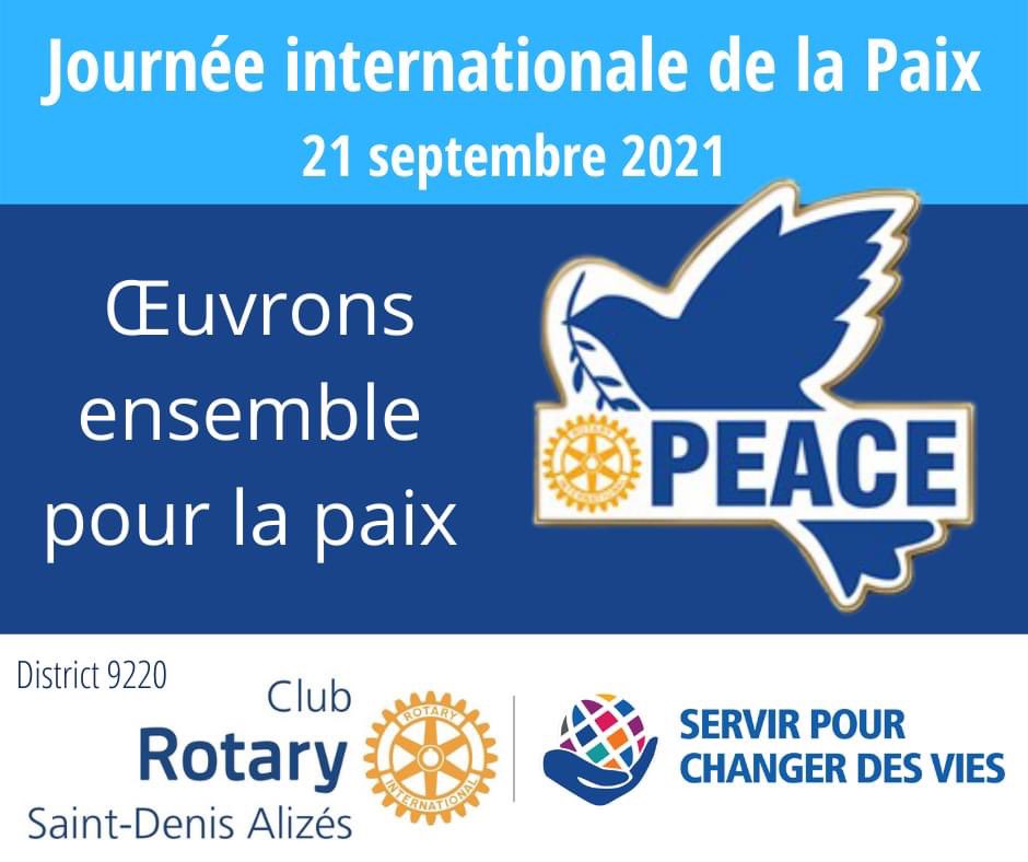RotaryAlizes's tweet image. International Day Peace #peaceday #RotaryServeToChangeLives #rotarypeace #peacefellow #rotaryalizes #district9220