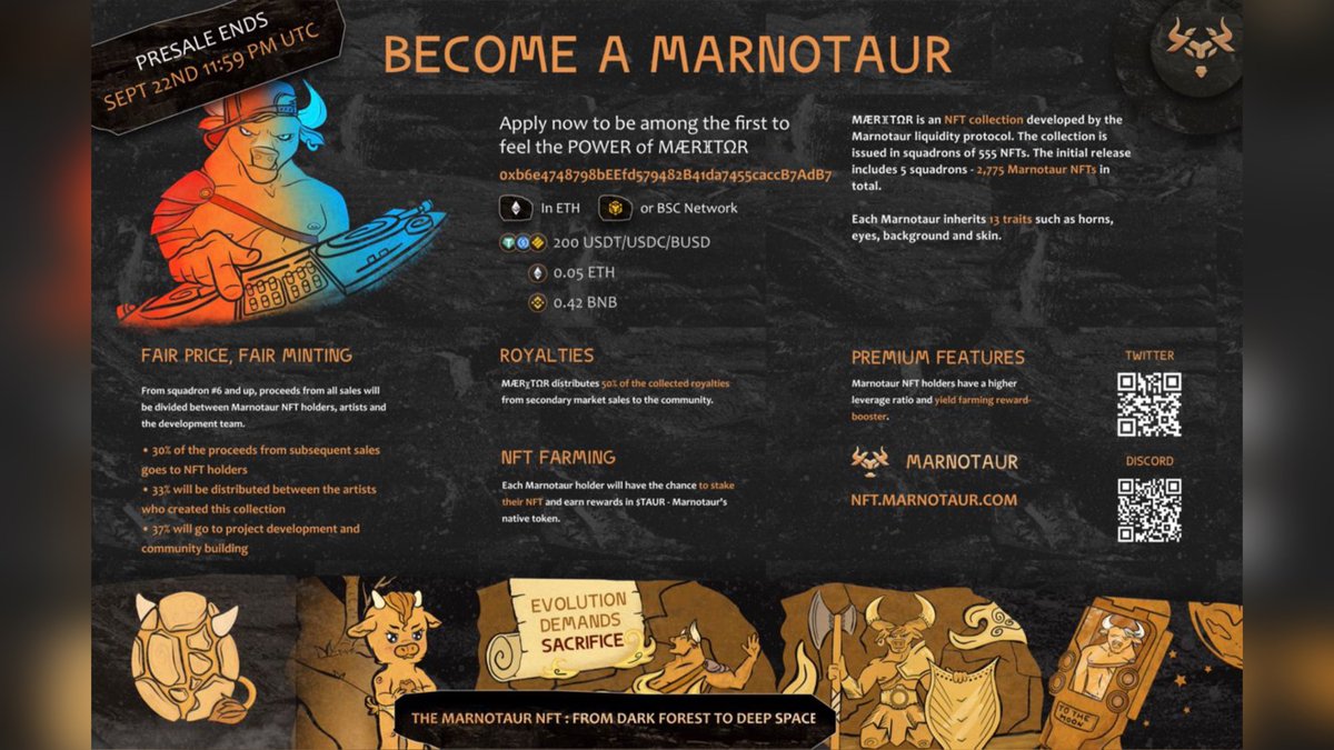 Holy cow!😱 There’s a way to get a rare Marntoaur NFT absolutely free or a chance to get a $1,000 gift!🤩
👉 20 Marnotaur NFTs will be drawn: sweepwidget.com/view/33853-l6f… 
👉  $1,000 gift! Jump in and take the cash: sweepwidget.com/view/33860-2kh…