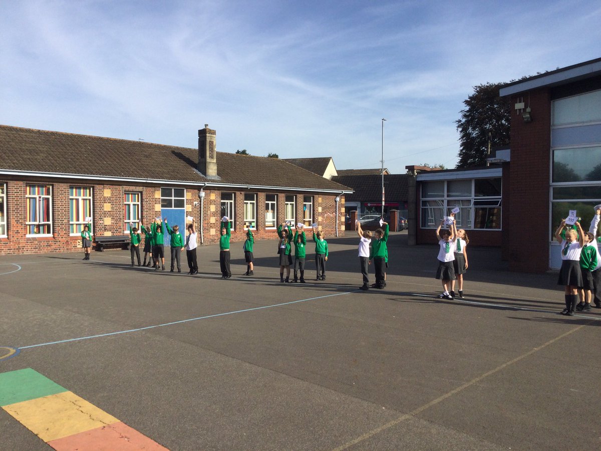 We have been busy rounding to the nearest 10 and 100 using a human number line 👍 Super work Dosbarth Ogwen <a href="/cwprimary/">CW Primary School</a>
