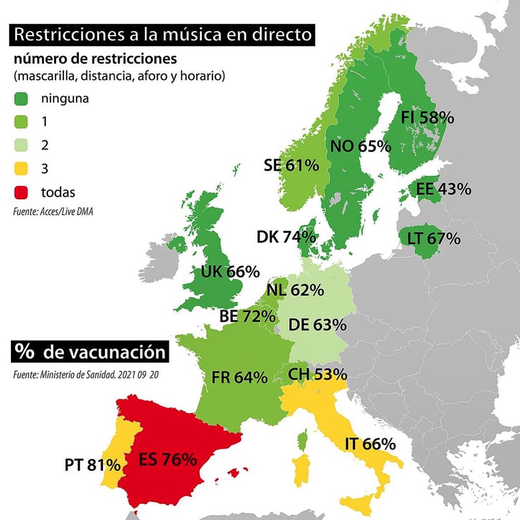 HeartOfGoldSp's tweet photo. ¿Qué pasa con la música en directo? 
Por desgracia, este mapa habla por sí solo.

#apoyatusala #sinoesahoracuando https://t.co/HuBw3aeRMs