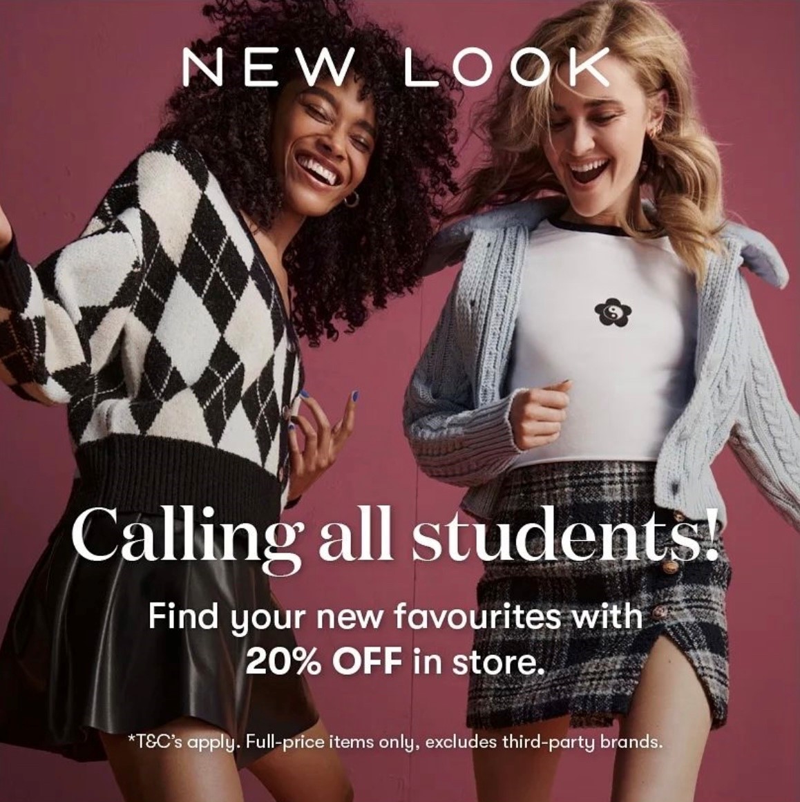 Calling all students!! Receive 20% off in-store at @newlook @WestendShopping #studentlife #studentdiscount