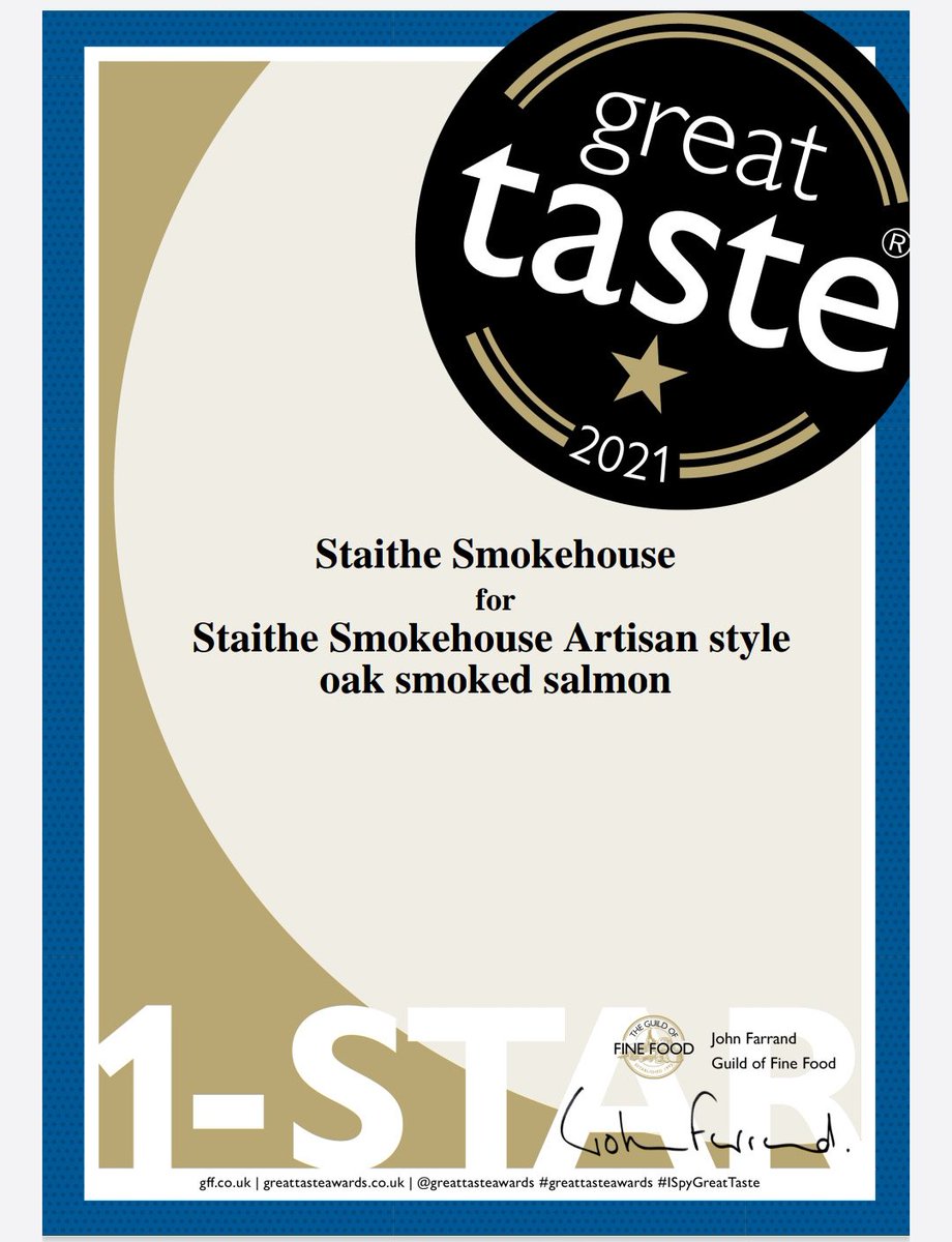 Huge news! We have been awarded a 1-Star award from the prestigious @guildoffinefood for our Staithe Smokehouse smoked salmon. We are beyond happy and are massively excited.