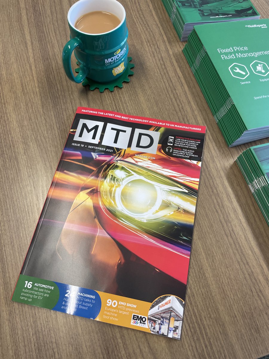 Always a pleasure in receiving the latest issue of MTD Magazine!

<a href="/mtdcnc/">MTDCNC</a> #CARDEV #filtration #MOTOREX #coolant #fluid #cncmanufacturing #ukmanufacturing #ukmfg #etlfluidexperts #yorkshiretea