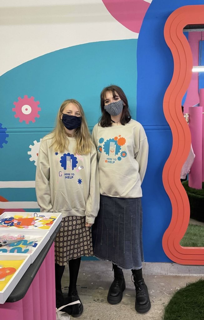 dnd_designfest's tweet image. Great volunteer training day yesterday at Finlathen, making jumpers and learning about DDF. Look out for these sweaters at each of the Design Houses - our volunteers are here to help! #everywheredesign