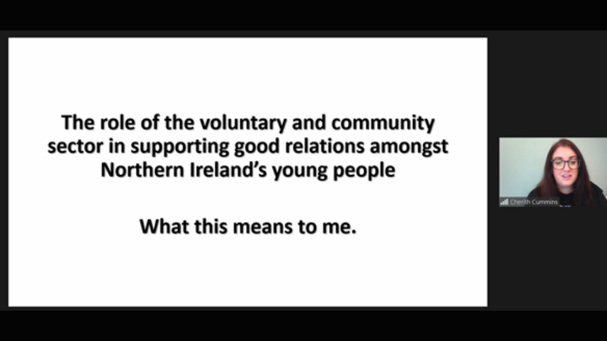 NICVAPolicy's tweet photo. Cherith Cummins from @IncludeYouth highlights that many of their programmes aim to help young people with employability skills and personal skills however the good relations work happens naturally through these different activities and projects.

#GRW21 https://t.co/PmiOLBl5q4