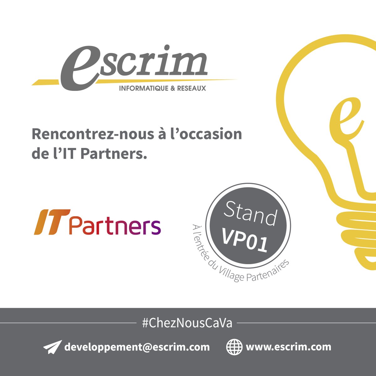 📅 Save the date !

💡 Nous serons présents les 29 &amp; 30 septembre à l'IT Partners sur le village des partenaires.

#mutualisation #compétences #certifications #communication