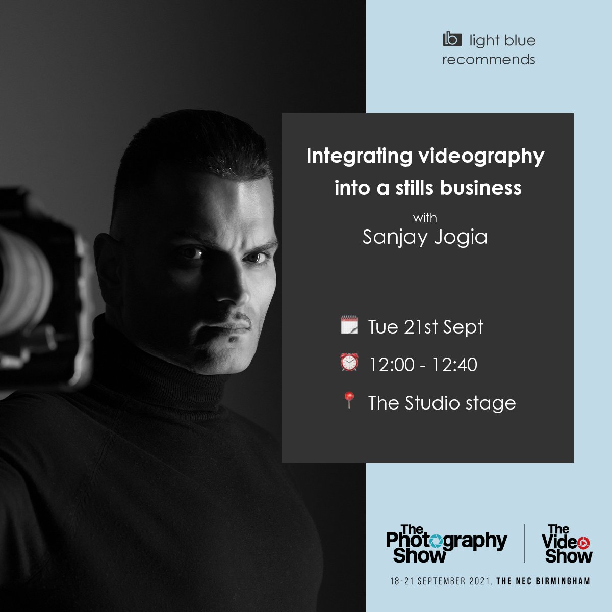 LightBlueTweets's tweet image. ⏰ 30 mins until @sanjayjogia's talk @ukphotoshow.
Go check it out if you're here! -Ian
📍The Studio stage
@CanonEMEApro #UKPhotoShow #UKVideoShow
