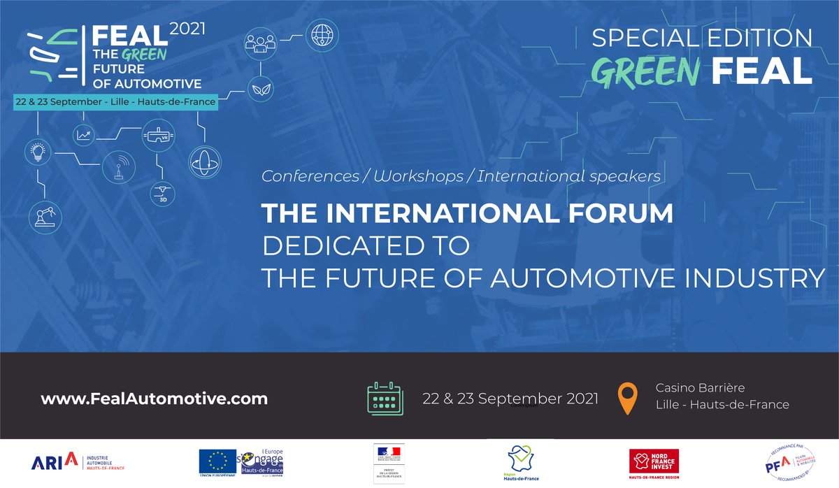 Rendez-vous les 22 et 23 septembre au <a href="/FealAutomotive/">FEAL Automotive</a> pour parler mobilité du future et décarbonation de l’industrie #automobile 🚗

#Partenaire de l’événement, <a href="/EDF_HDF/">EDF Hauts De France</a> parlera des solutions qui permettent de faire de la #TransitionEnergétique une réalité pour ce secteur ! 🌍