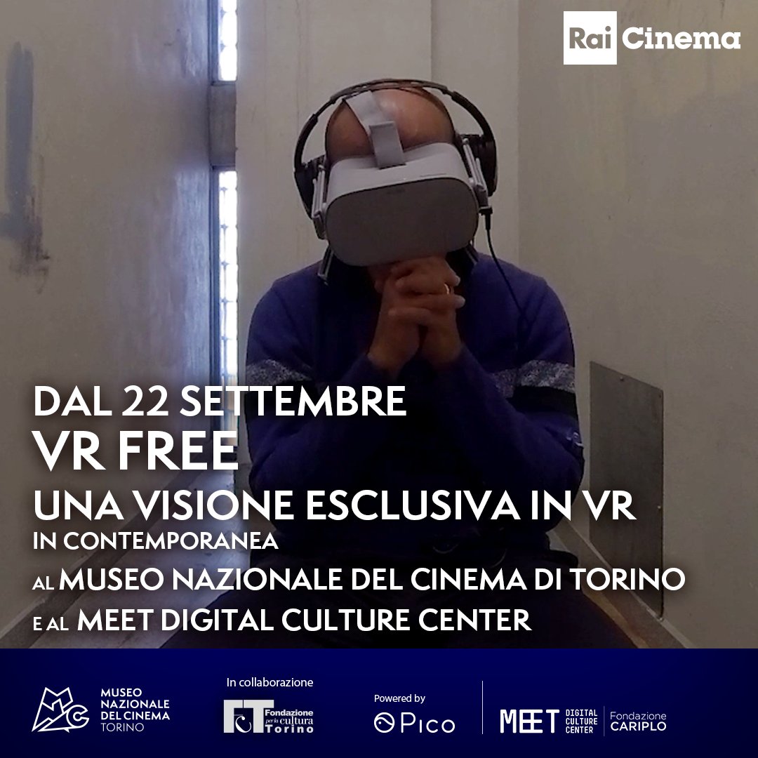 Da domani #VRFree sarà disponibile nella sala cinema vr del @museocinema di Torino e in contemporanea al @meetcenter. Guarda il corto in realtà virtuale diretto da Milad Tangshir anche sull'App Rai Cinema Channel VR.
@PicoInteractive #MuseoDelCinemaVR #EffettoVr