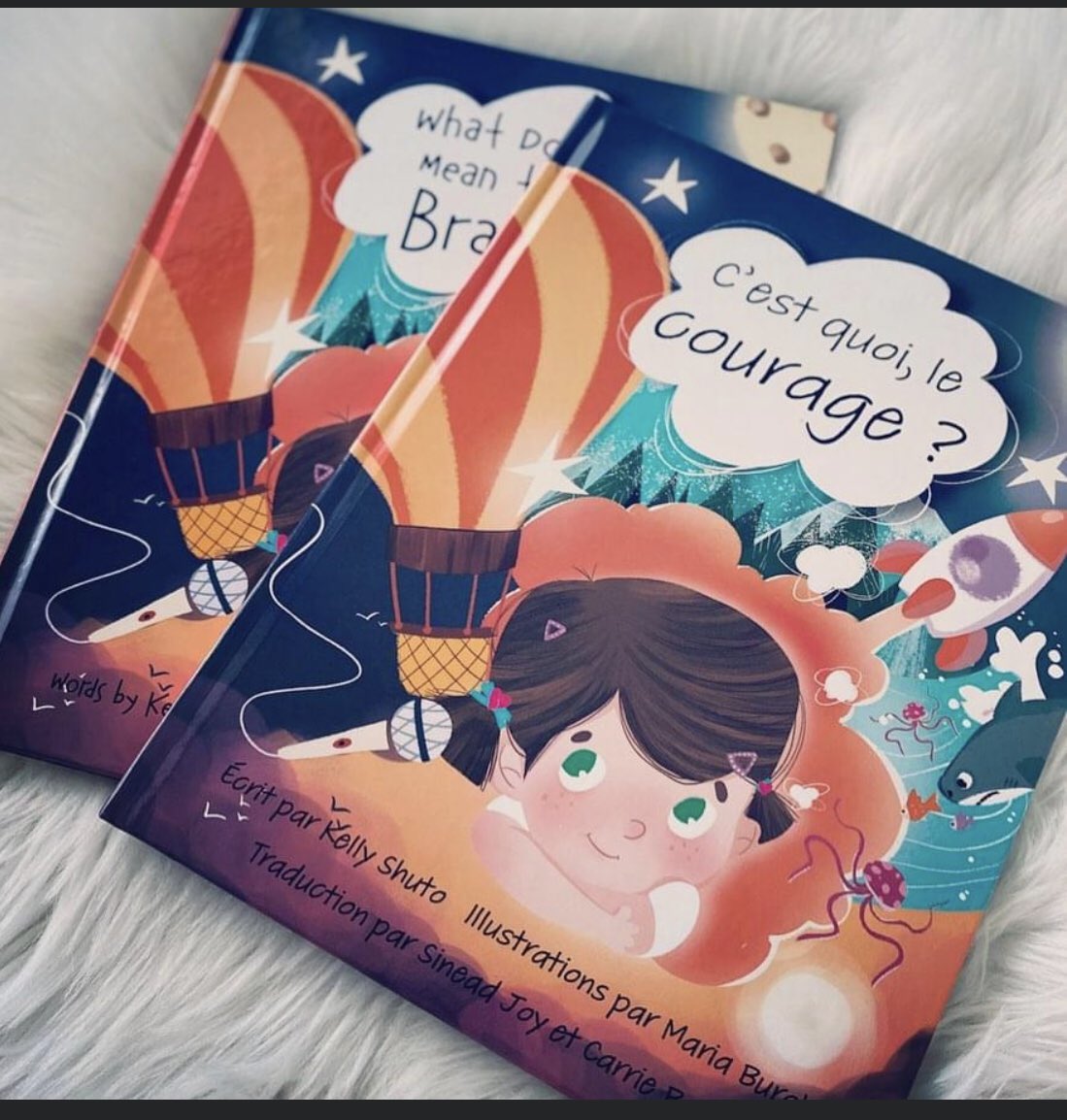 What does it mean to be brave par @keshuto est maintenant disponible en français! « C’est quoi le courage ? » à @kellyshutobooks et Amazon. #sd38learn