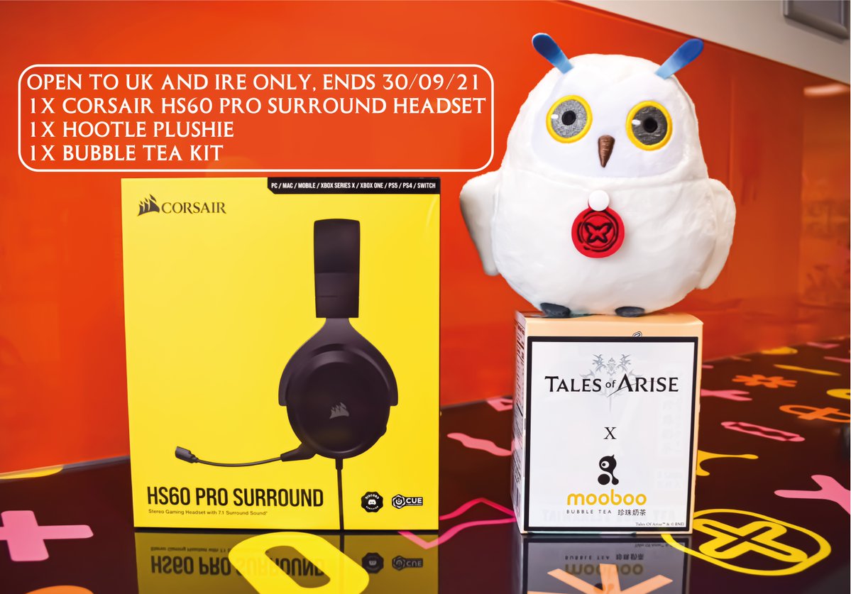 BandaiNamcoUK's tweet image. To celebrate the launch of #TalesofArise, we have a fantastic competition which will have two lucky winners!

1) Follow us, @TalesofSeries and @CORSAIR
2) Like and retweet this post
3) Reply to us answering: What is your favourite thing about the game and hashtag #TalesofAPrize