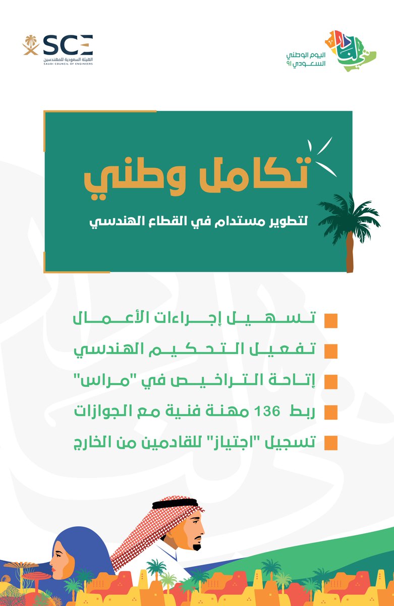 Eng_Council's tweet photo. في #هيئة_المهندسين تكاملٌ وطني
لتطويرٍ مستدامٍ في القطاع الهندسي

#اليوم_الوطني
#هي_لنا_دار https://t.co/s0hgdfrLkb