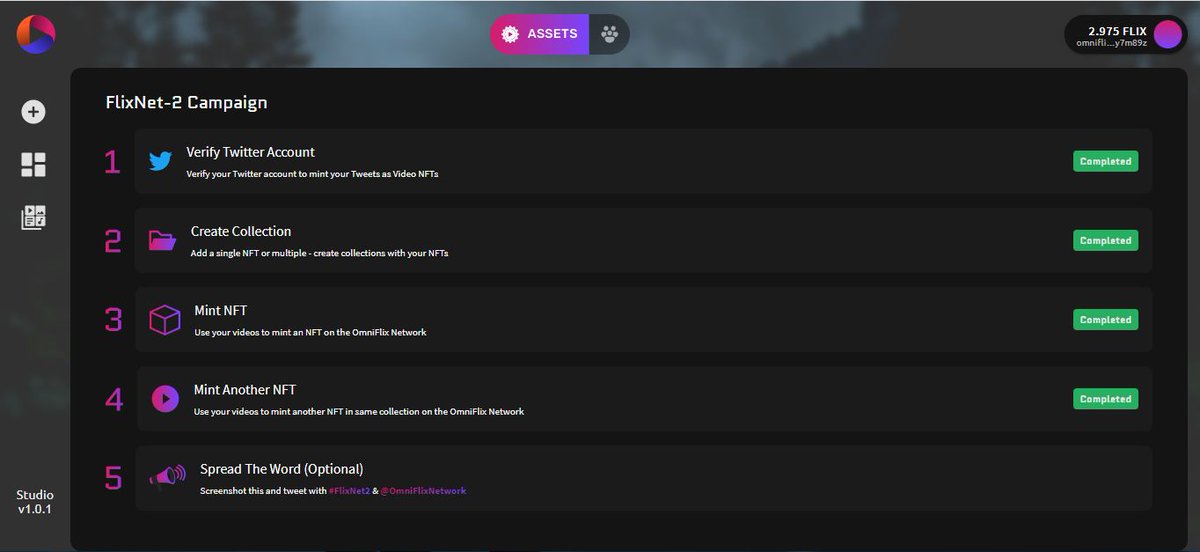 Shzhy256's tweet image. Twitter makes NFTs very fast and the experience is very silky. I look forward to the project team to develop more functions. I will keep following up. Screenshot this and tweet with #FlixNet2 &amp;amp; @OmniFlixNetwork