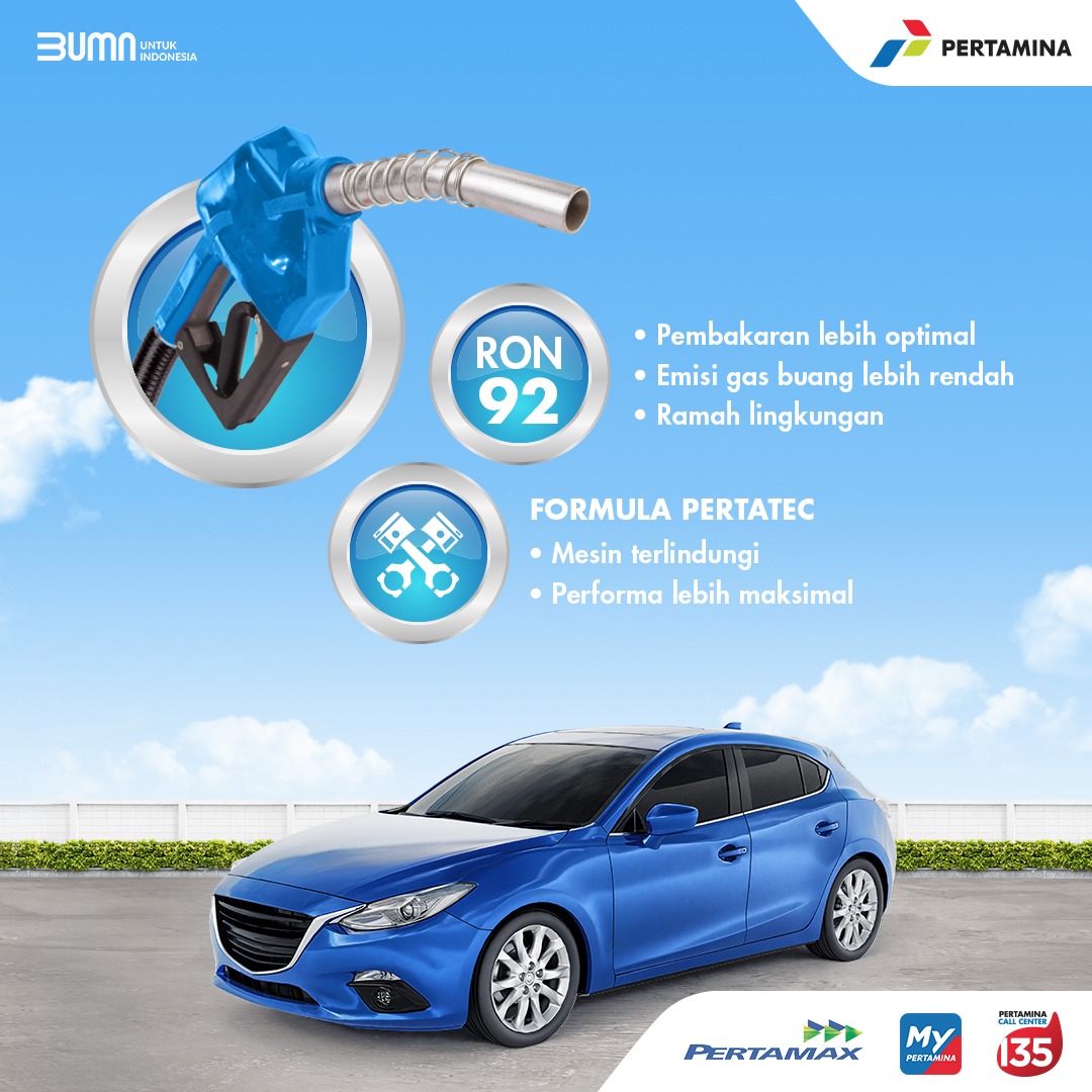 Dengan RON 92 dan Formula Pertatec, Pertamax jauh lebih ramah lingkungan dan optimal dalam menjaga performa kendaraanmu, lho!
So, tunggu apa lagi? Segera pakai Pertamax dan #BirukanLangit di daerahmu!
#LebihBaikPertamax
#BerbagiBerkahMyPertamina
#call135