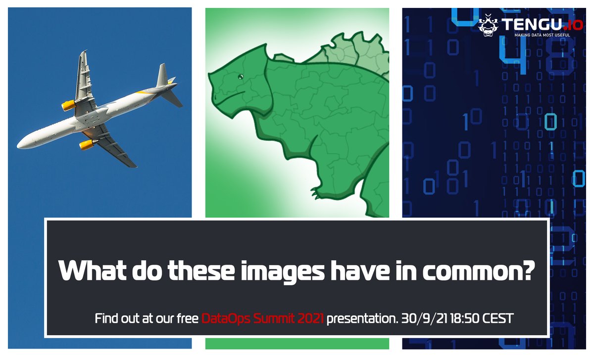 Quiz of the day: What do these images ✈️🦖💽 have in common? Have a guess below!

Or just find out at Tengu's presentation at <a href="/streamsets/">StreamSets</a>  Inc.'s #DataOpssummit2021 'Conductors of Chaos' about #metadata and its importance in #dataops by <a href="/TVanhove/">Thomas Vanhove</a>.

👉 dataopssummit-sf.com/reg