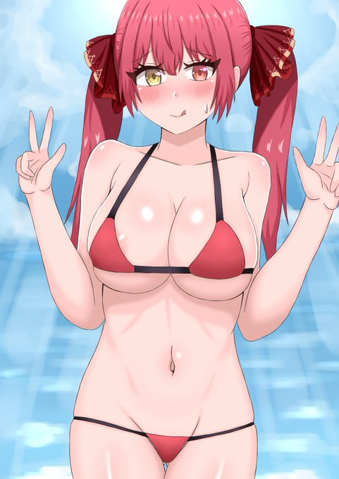 水着の宝鐘マリン船長#マリンのお宝 