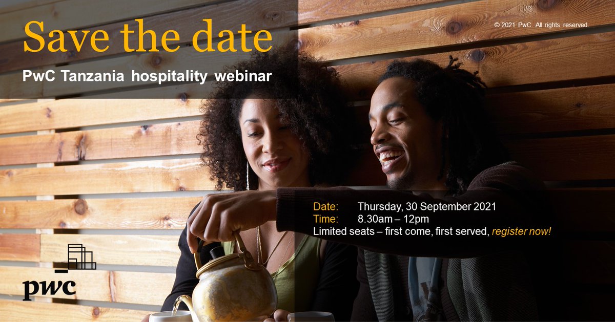 Save the date for our virtual event: Hospitality industry: COVID-19 impact, preservation and future outlook. If you are a #hospitality industry stakeholder (e.g. hotels, property, aviation, tour company, etc.) register now: ow.ly/kVjz50GdFcQ #futureofhospitality  #Tanzania