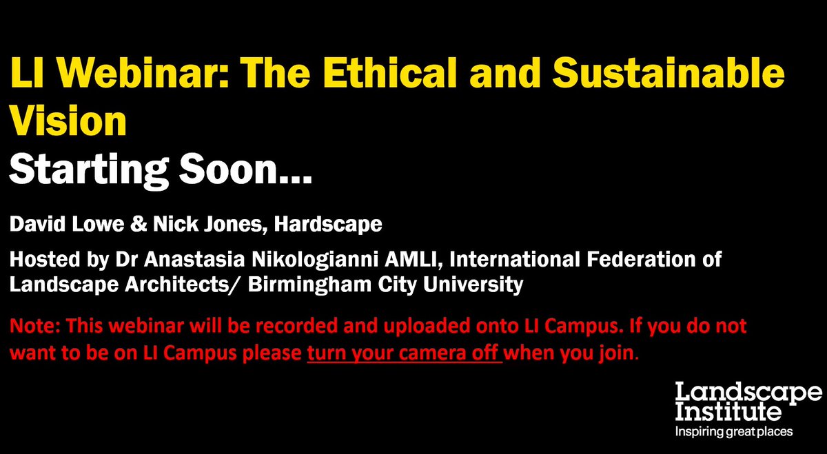 Great to be hosting the latest <a href="/talklandscape/">Landscape Institute</a> webinar discussing about the Ethical and Sustainable Vision we need in our landscape designs with great input from <a href="/Hardscape_ENG/">Hardscape England</a> experts.