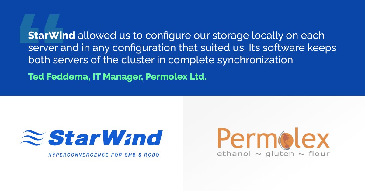 starwindsan's tweet image. 🏆#StarWind_success_story
Permolex Ltd., a Canadian manufacturing company, eliminates the possibility of reputational damage by creating a #FailoverCluster to improve the security of client data with #StarWind Virtual SAN (#VSAN)
starwindsoftware.com/resource-libra…