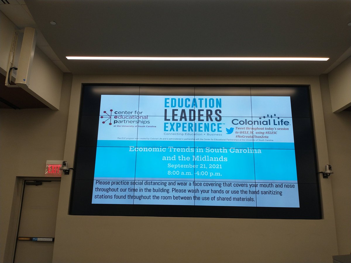 We're excited about today's "Economic Trends in South Carolina and the Midlands" session! #ELESC #NoGreataThanZeta