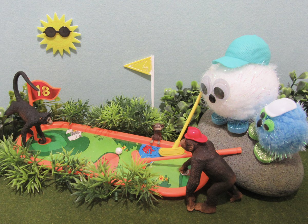 To help celebrate “Miniature Golf Day”⛳️, here’s a little joke from the Punny Peeps….
PEEP 1:  Why did the monkey 🐒like to play mini golf?
PEEP 2:  Because he liked to practice his SWING!😆😂🤣
*Punny Peeps’ Amusing Animal Jokes
#TerrificTuesday 
#miniaturegolfday #jokes #books