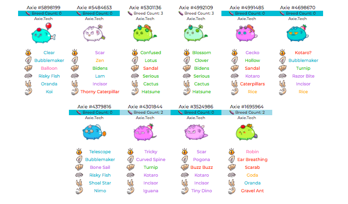 RareRestore's tweet photo. All you need to do is pick a team from the 10 Axies you see below, giving a brief explanation of your selection 😎 https://t.co/P2wZhfTbcb