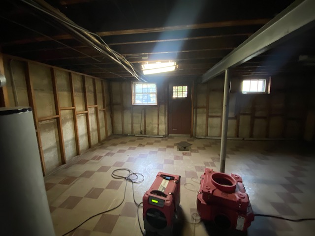 If these walls could talk, they would tell you this basement had 5 feet of flood water in it from Hurricane Ida! This fully demoed space is finally in its last stage of drying after the water was fully mitigated. If you had any flooding, call PuroClean for emergency mitigation!