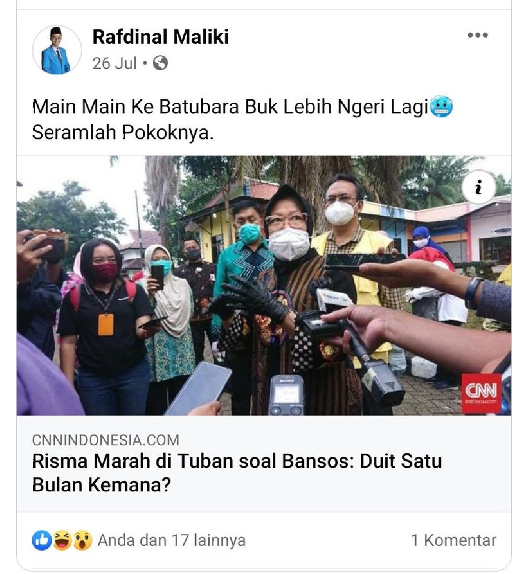 Darma366's tweet photo. Apa pendapat Bang @Dennysiregar7 @KPK_RI @KejaksaanRI ada ponakan BupAti Kabupaten Batu bara yang menantang Bu menteri Risma datang untuk melihat dugaan Korupsi bansos yang lebih Ngerih dan seram belum terungkap tersangkanya? https://t.co/tHCmatFghH