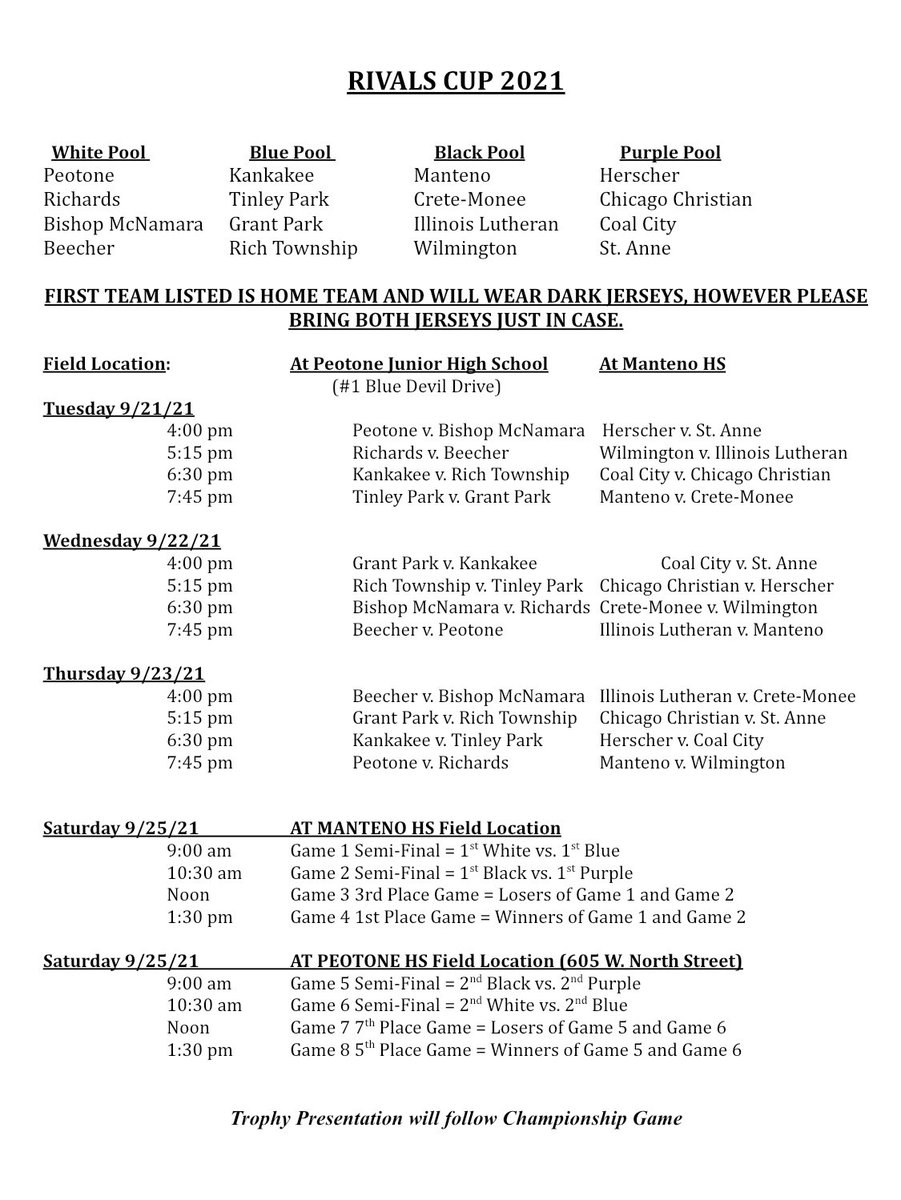 MantenoSoccer1's tweet photo. Rivals Cup kicks off today! Excited to have this tournament back this year. 
Schedule below ⬇️ @TDJsports @MHSscores  #APO https://t.co/clENckIbYO