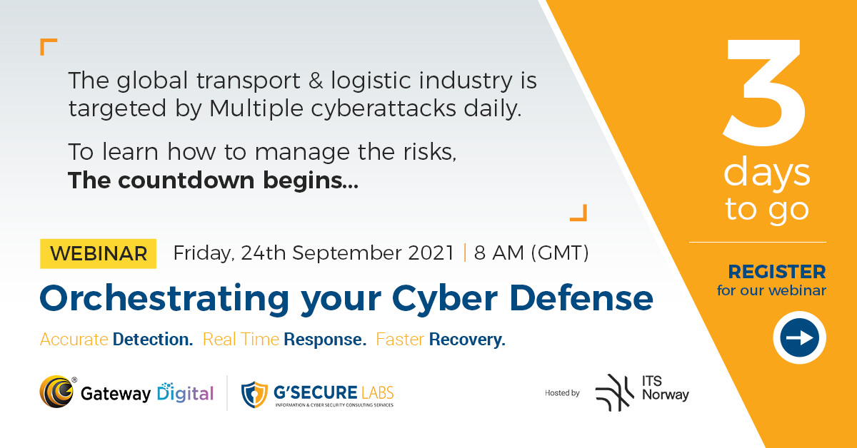 GDDigitalAS's tweet image. Our expert will present on cyberattacks faced by the global transport &amp;amp; logistics industry.
Register here: lnkd.in/edE5z7U6
Follow Us On Linked In :
Gateway Digital Norway AS: bit.ly/3CmzEih

#gatewaygroup #gsecurelabs #gatewaydigital #norway #cybersecurity #cyber