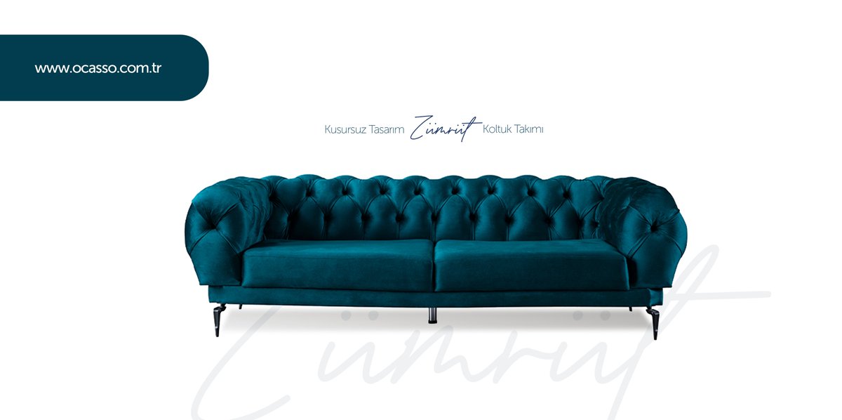 Kusursuz tasarım, Zümrüt size çok yakışacak...
ocasso.com.tr

#ocasso #tarzınıyansıtıro #koltuktakımı #mobilya #oturmagrubu #dekorasyon #livingroom #kapitone