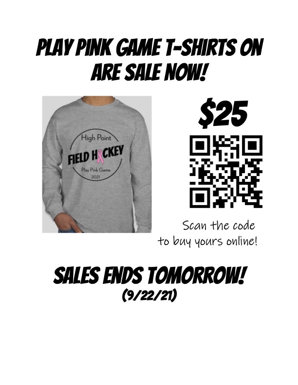 High Point Field Hockey (@field_point) on Twitter photo Play Pink T-Shirts are on sale now! Scan the code to order yours and support a great team for a great cause! <a href="/HPRwildcats/">High Point Regional High School</a> Play Pink T-Shirts are on sale now! Scan the code to order yours and support a great team for a great cause! <a href="/HPRwildcats/">High Point Regional High School</a>
