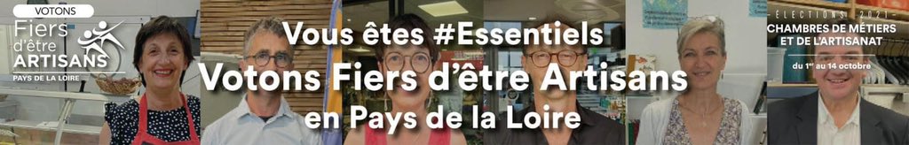 Jour J - 26 : Chers #Artisans, allez votez sur artisansvotons.fr du 1er au 14 octobre 2021 pour élire vos élus à la Chambre des Métiers et de l'Artisanat !!@cpme49 <a href="/CPMEPDL/">CPME Pays de la Loire</a> 
htttp://www.fiersdetreartisans.fr/
CPME Maine et Loire CPME Pays de la Loire