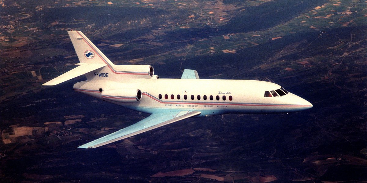.#OnThisDay, in 1984: the #Falcon900 made its 1st flight ✈️. Longer range to shorter runways. A top performer is born.