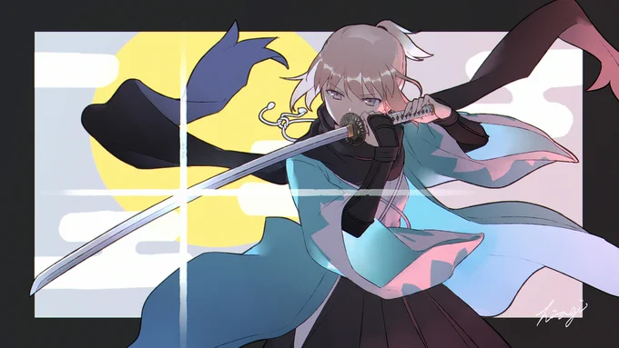 中秋の名月なので月が背景の絵を再掲 