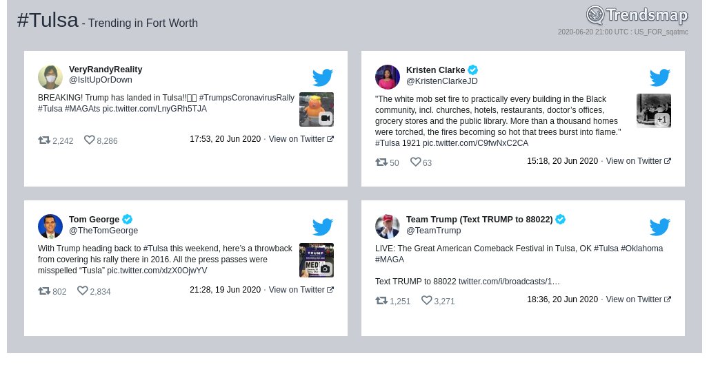 TrendsFortWorth's tweet photo. #tulsa is now trending in #FortWorth

https://t.co/IUeeP832eZ https://t.co/iB26buMN7W