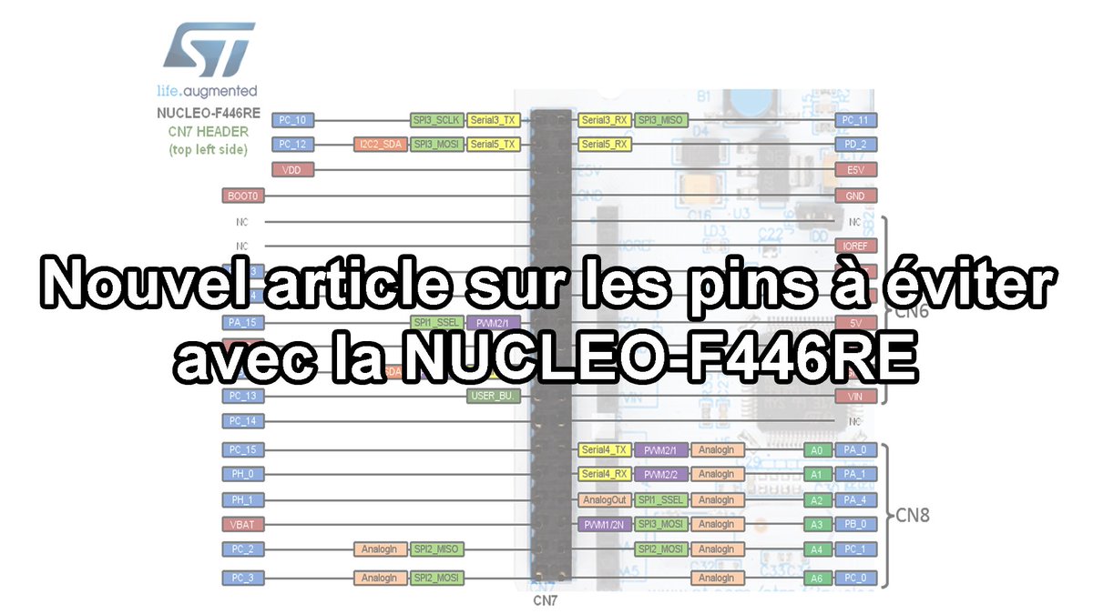 En attendant la fabrication du 2ème robot, on a fait un petit article qui peut faciliter le choix des pins sur une NUCLEO-F446RE et éviter de se demander pourquoi ça ne marche pas 🤔 aremlegends.fr/2020/06/20/pin…
#CDR2020