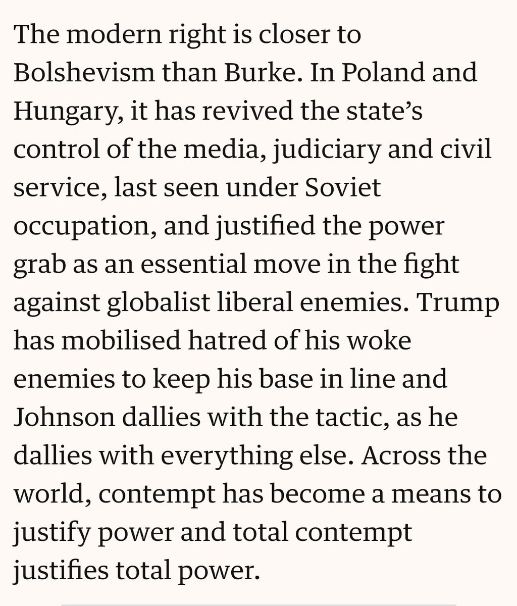 The modern right is closer to Bolshevism than to Burke ...  https://amp.theguardian.com/commentisfree/2020/jun/20/the-far-left-origins-of-no-10s-desperate-attack-on-all-things-woke-#click=https://t.co/MJ5GUxWU1g