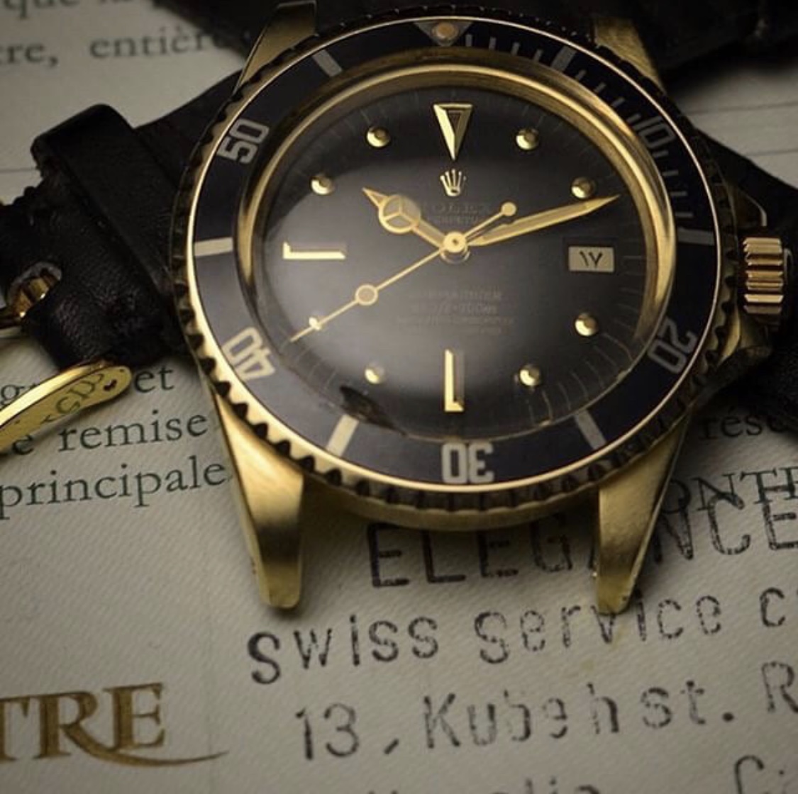 This one was an Instagram find. It's a Rolex Submariner ref. 1680 with an Arabic date wheel. The watch was first sold by Elegance, a now defunct authorized dealer of Swiss watches, located in Roxy. When I found it, it was up for sale by a dealer located in Italy for $28,000.