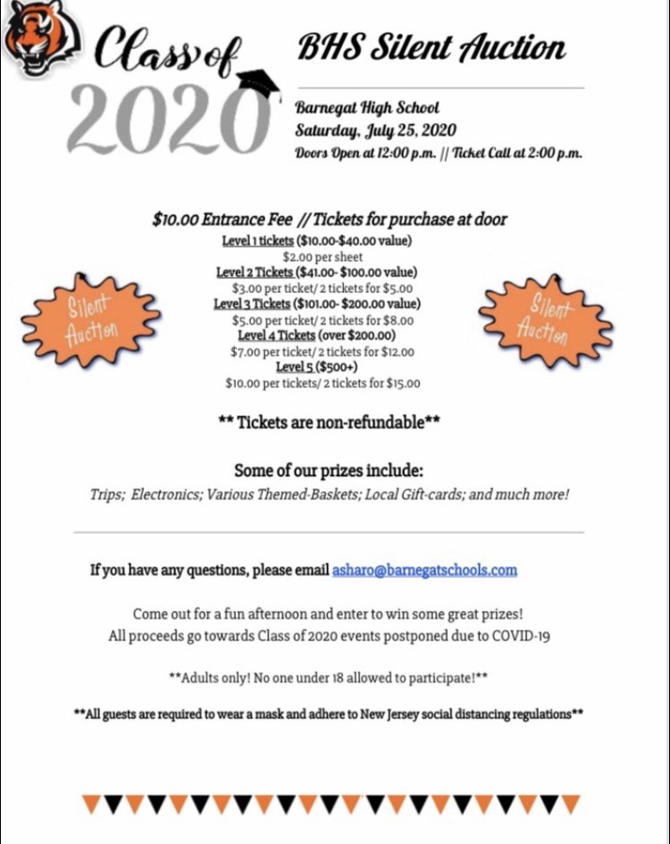 The silent auction for the class of 2020 has been rescheduled! 🐅